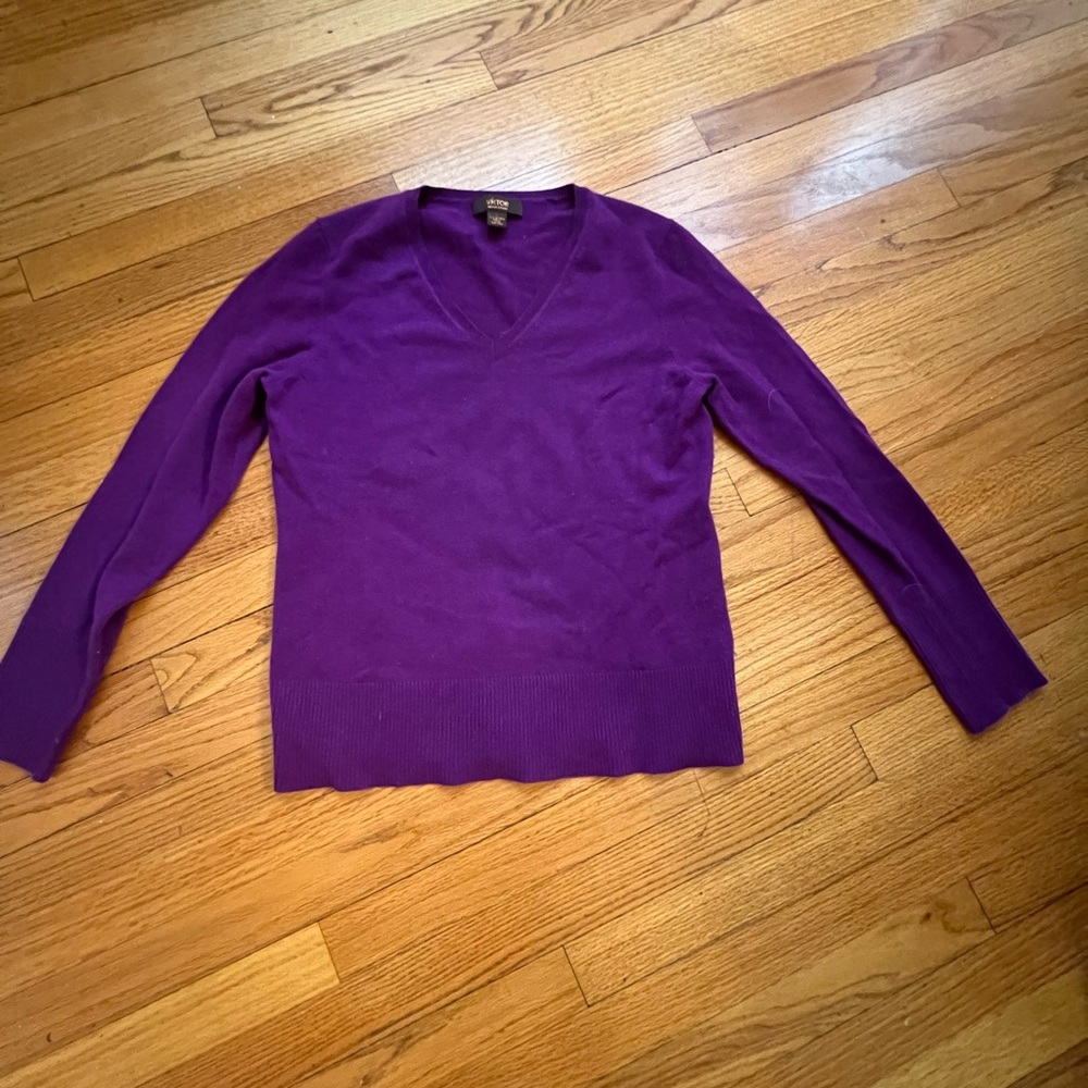 Victor Alfaro Rich Purple V-Neck Sweater